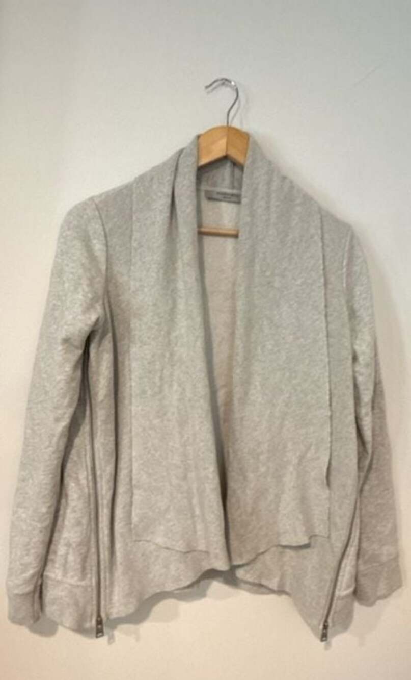 AllSaints Women's Grey Wrap Cardigan with Side Zips